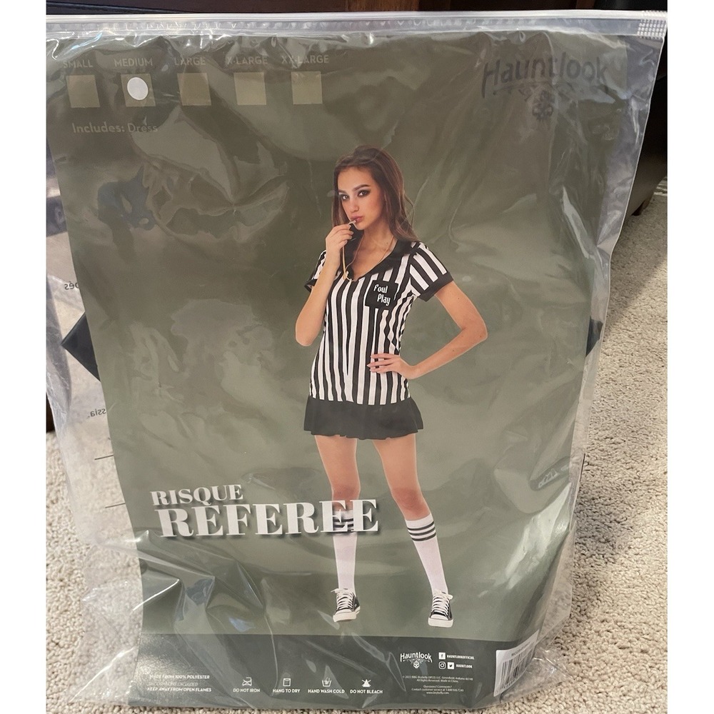 Hauntlook Risque Referee Halloween Costume Dress Adult Women's Medium Party Sexy